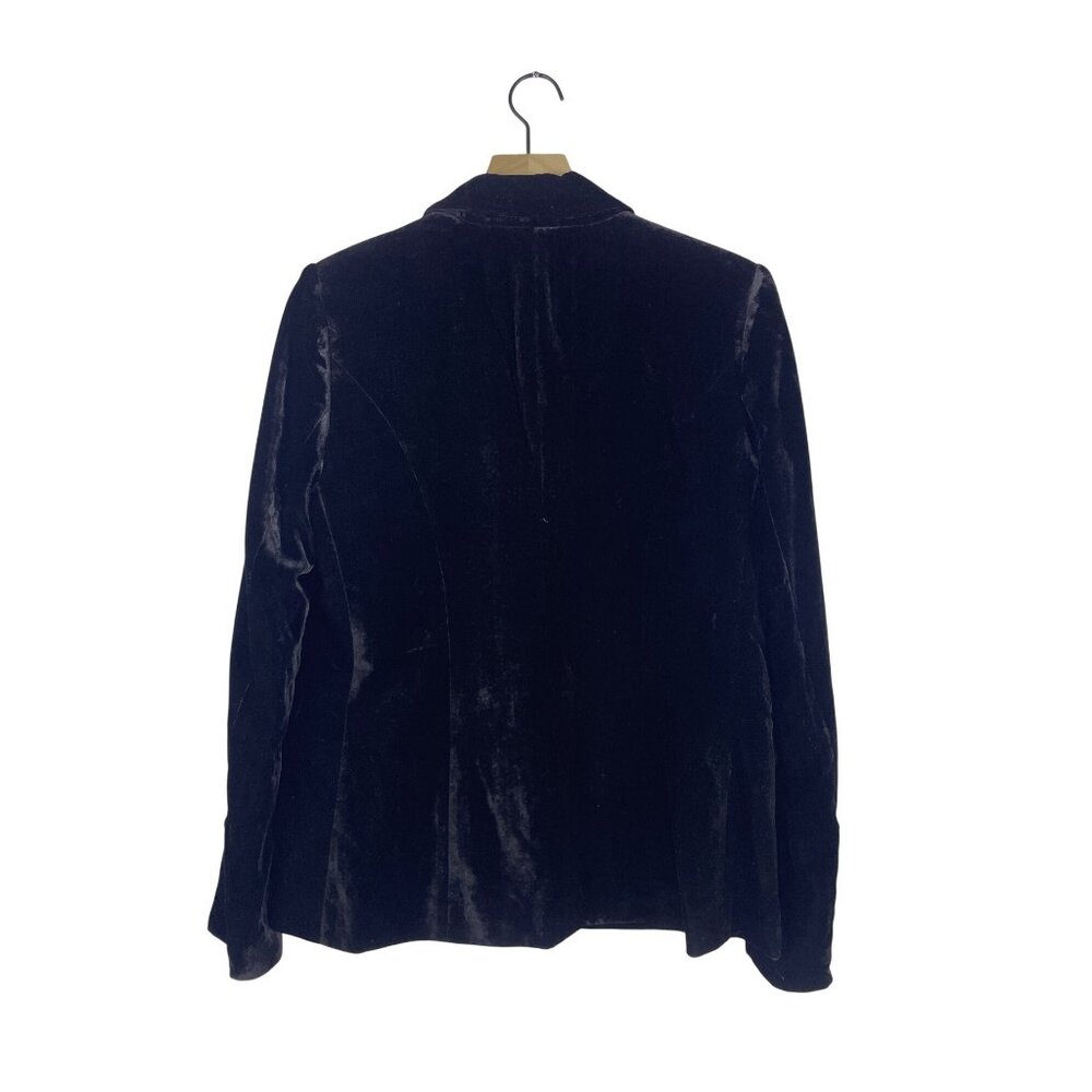 Elie Tahari Veronica Velvet Double Breasted Gold Button Blazer Size 6 Old Money - Picture 6 of 7